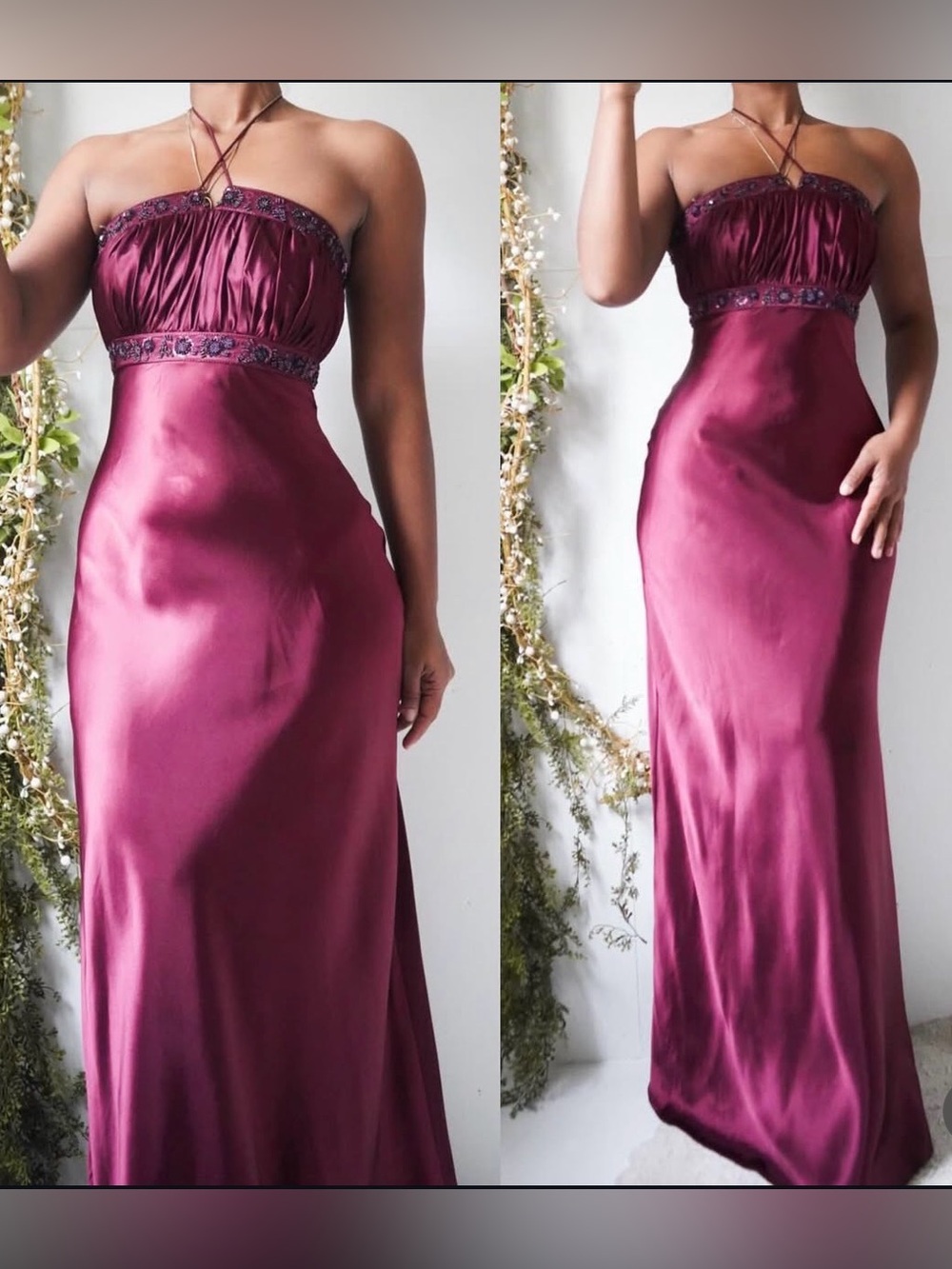 Vintage %100 Silk Purple Y2K Gown